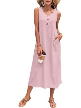 Summer Maxi Dress for Women | Sleeveless Loose Long Sundress | Casual Beachwear